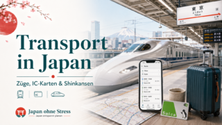Transport in Japan mit Shinkansen, IC-Karte, Bahnhof und Smartphone