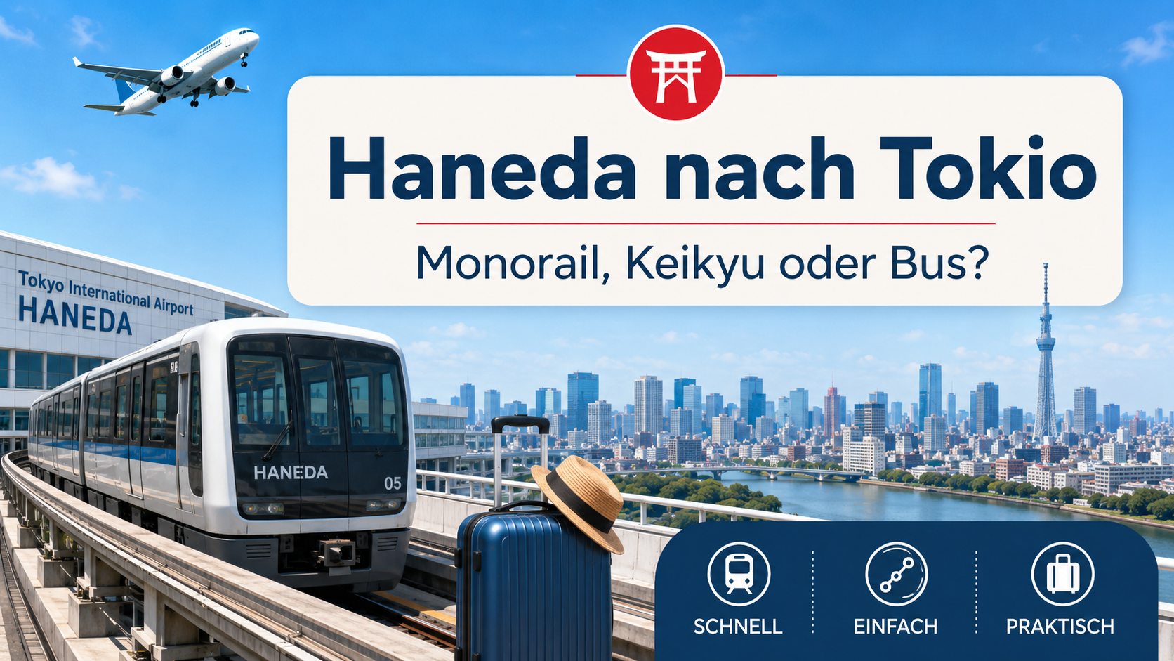 Haneda Flughafen nach Tokio mit Monorail Keikyu und Bus erklärt