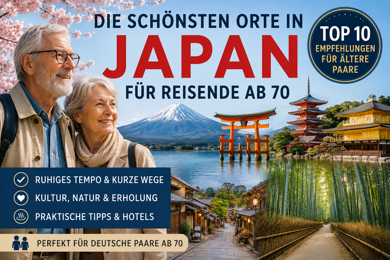 Japan Reise für ältere Paare ab 70 mit Kyoto Garten Fuji Hakone Nara und ruhigem Reisetempo